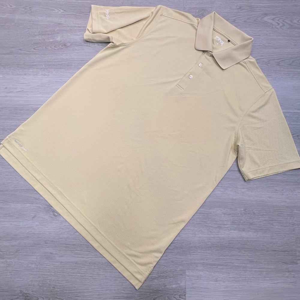 Ping Mens Performance Moisture‎ Wicking Golf Polo Large Athletic Fit Shirt